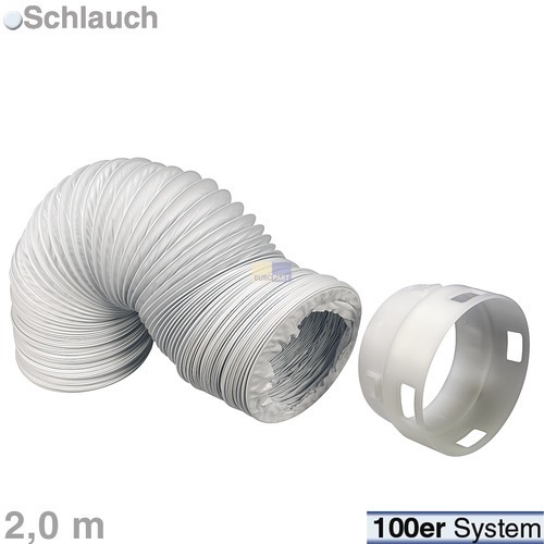 Abluftschlauchset 100erR 2m PVC Whirlpool 481231018413 AMH577 für Trockner (KD-481231018413)