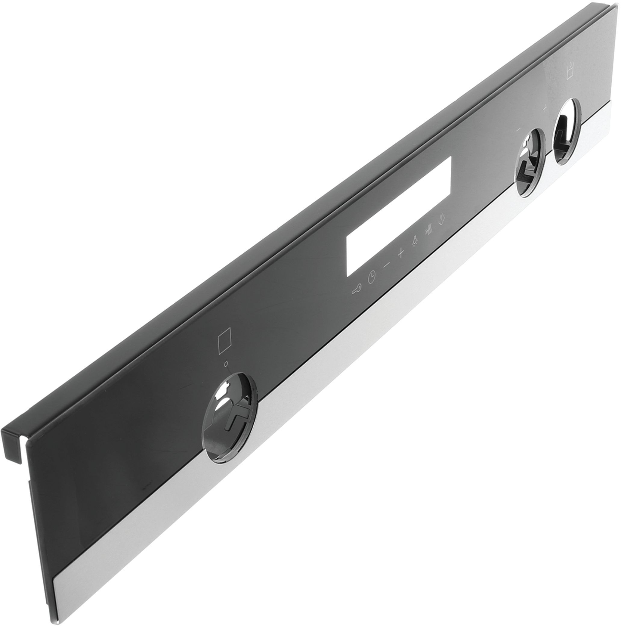 Bedienblende Glas schwarz- mit Edelstahlstreifen unten SE- Added Steam (BD-11033241)