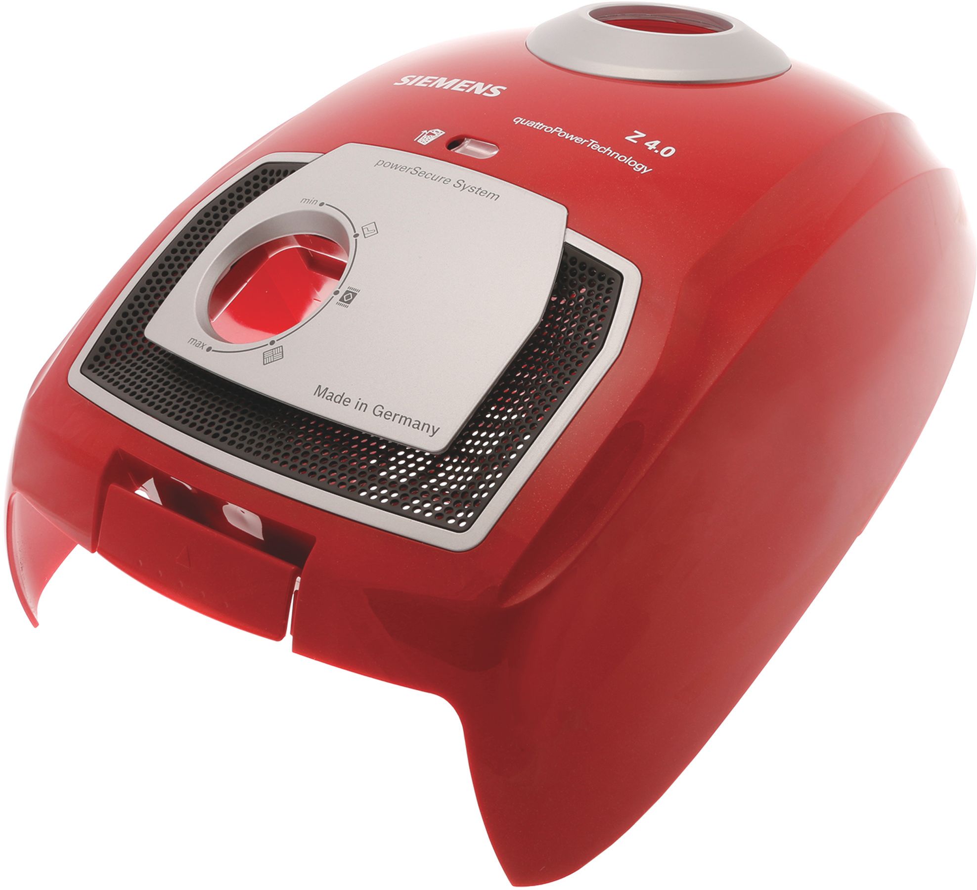 Deckel f�r Staubraum mit FWA-dk-rt- Stutzenring-weiss alu- Blende- Gitter kirschrot-metallic-SIEMENS Z4 0 quattroPowerTechnology (BD-11021070)