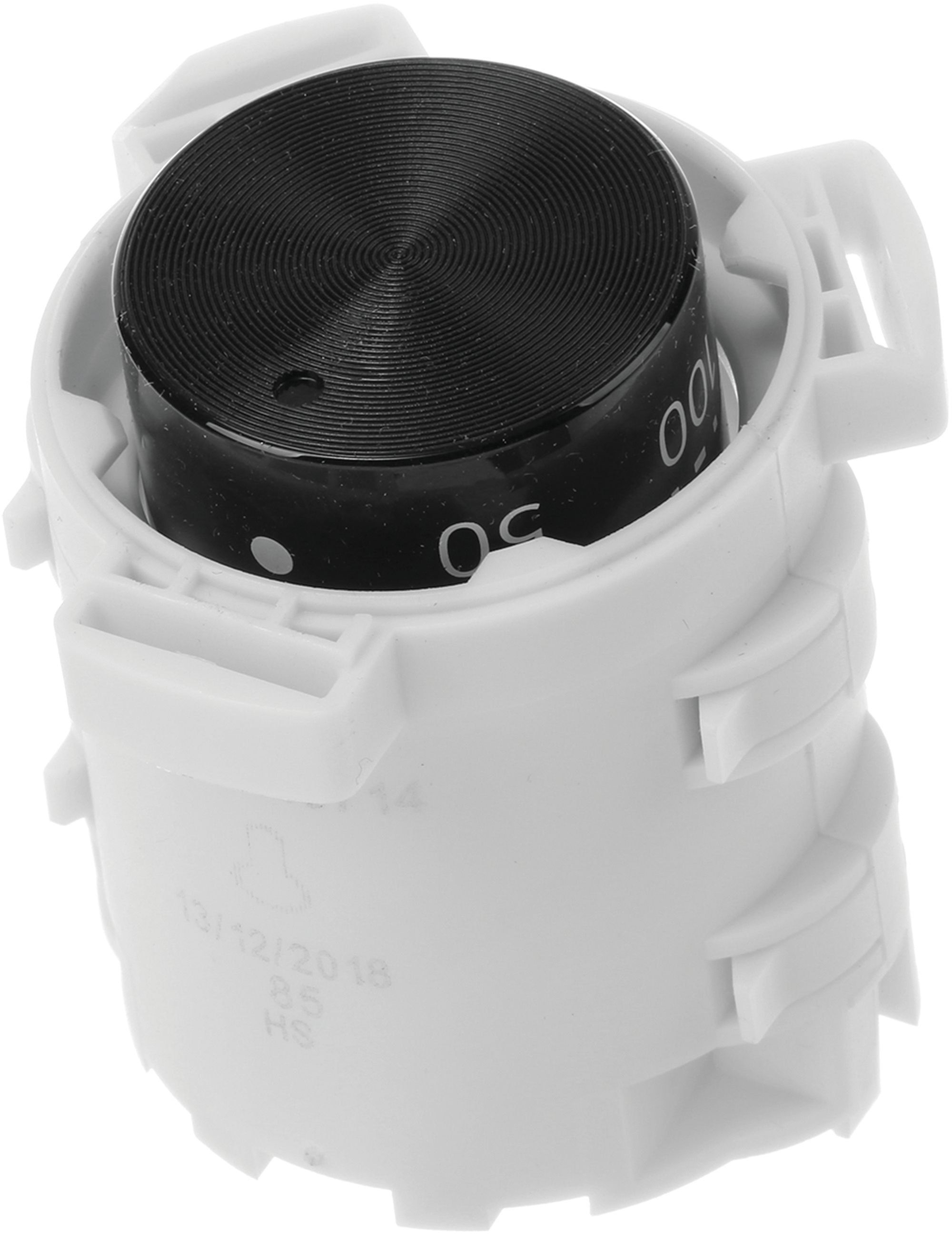 Drehgriff-Temperatur rund- versenkbar- schwarz- unbeleuchtet- Bedruckung: hellgrau (BD-10010092)