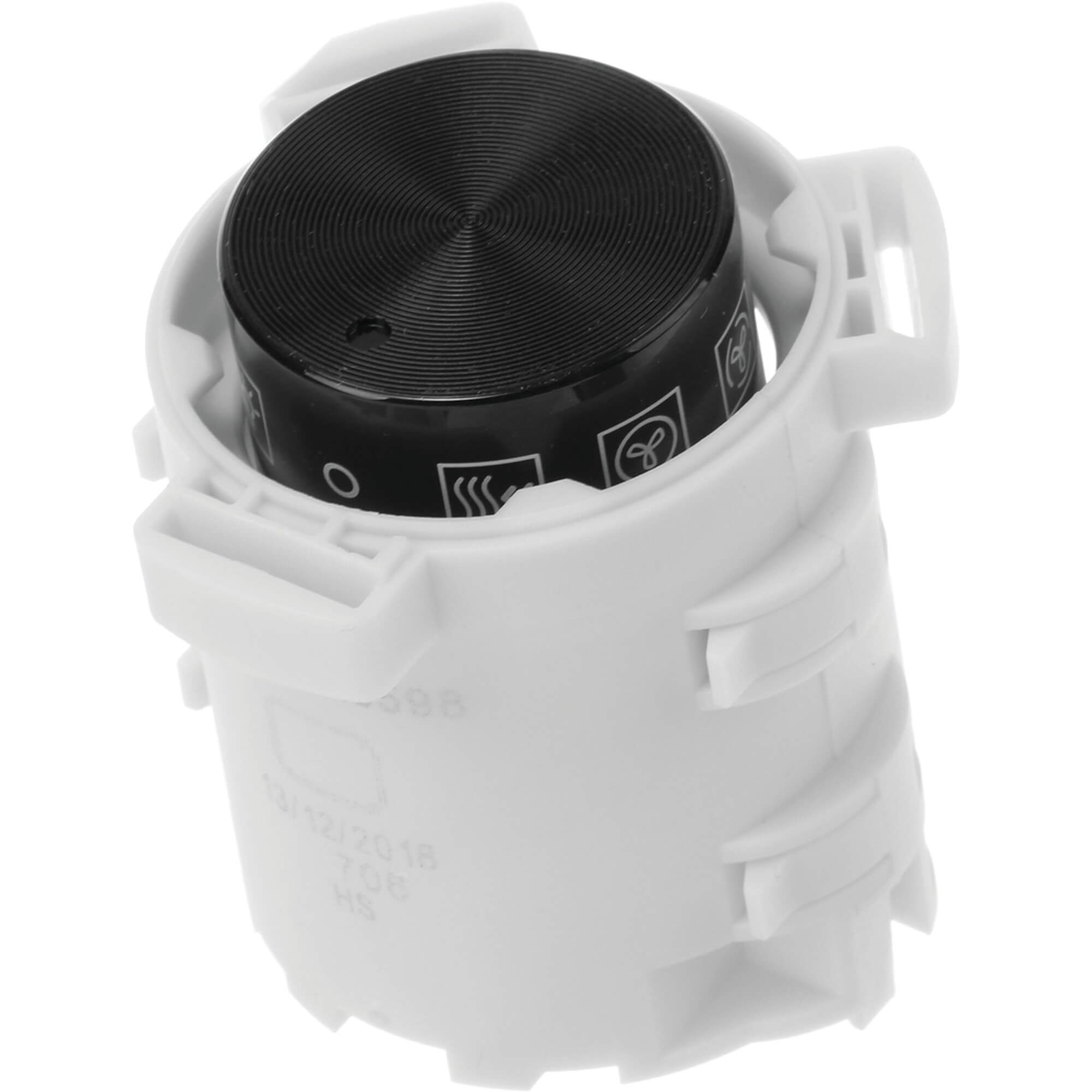 Drehgriff-Vorwahl rund- versenkbar- schwarz- unbeleuchtet- Bedruckung: hellgrau (BD-10010093)