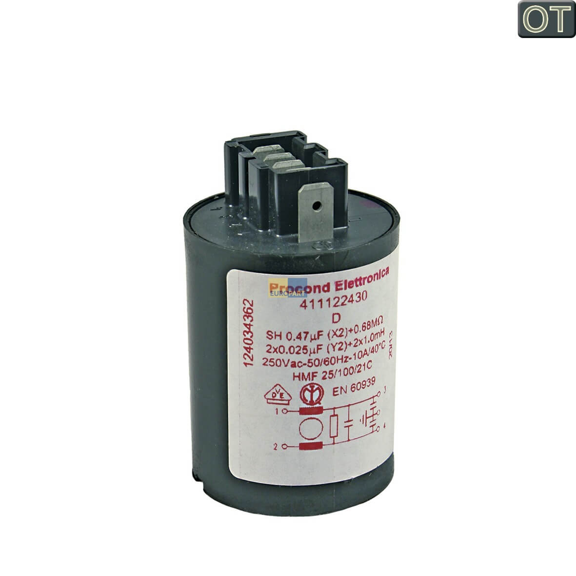 Entst�rschutz 0- 47-F Electrolux 124034362-2 f�r Waschmaschine (1240343622)