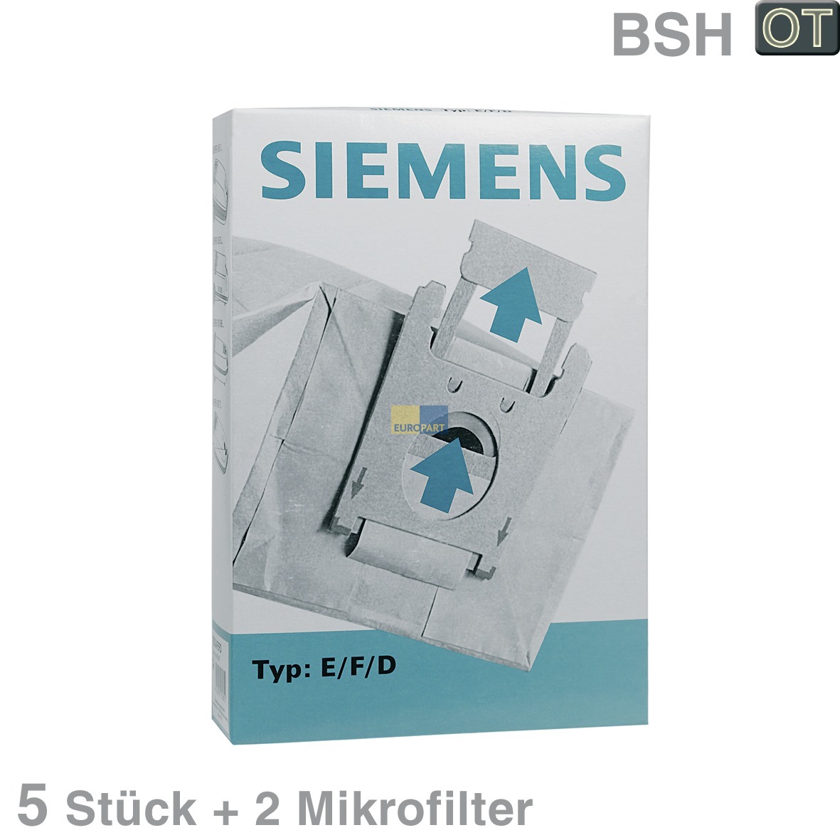 Filterbeutel BSH 00461407 Typ E-F-D VZ52AFEFD für Staubsauger 5Stk (KD-00461407)