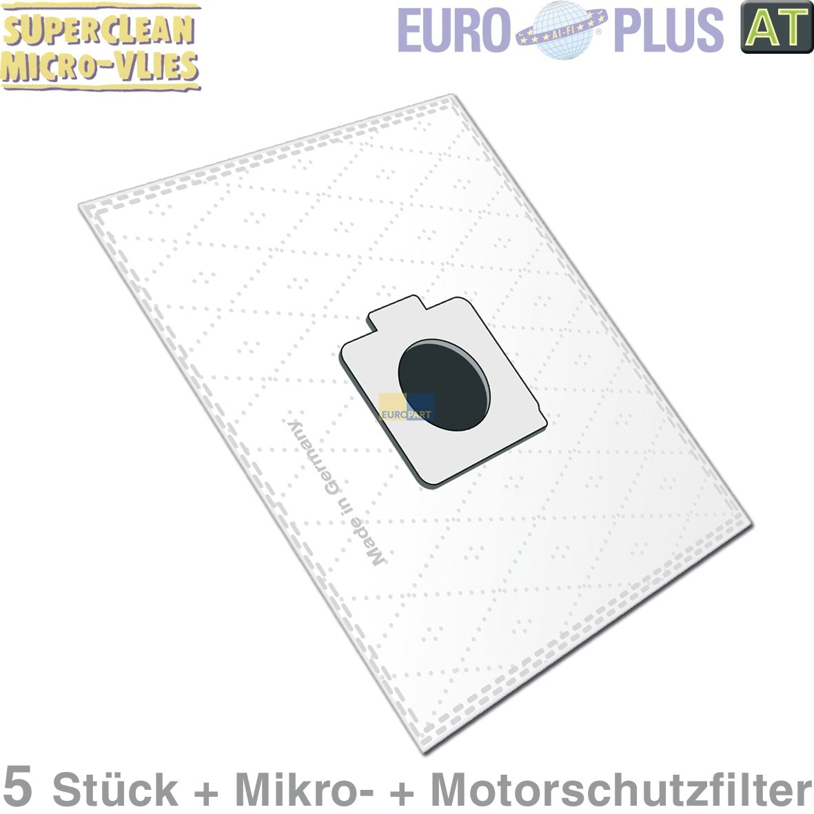 Filterbeutel Europlus MX904 Vlies u-a- für Moulinex 5 Stk (KD-MX904MICROVLIES)