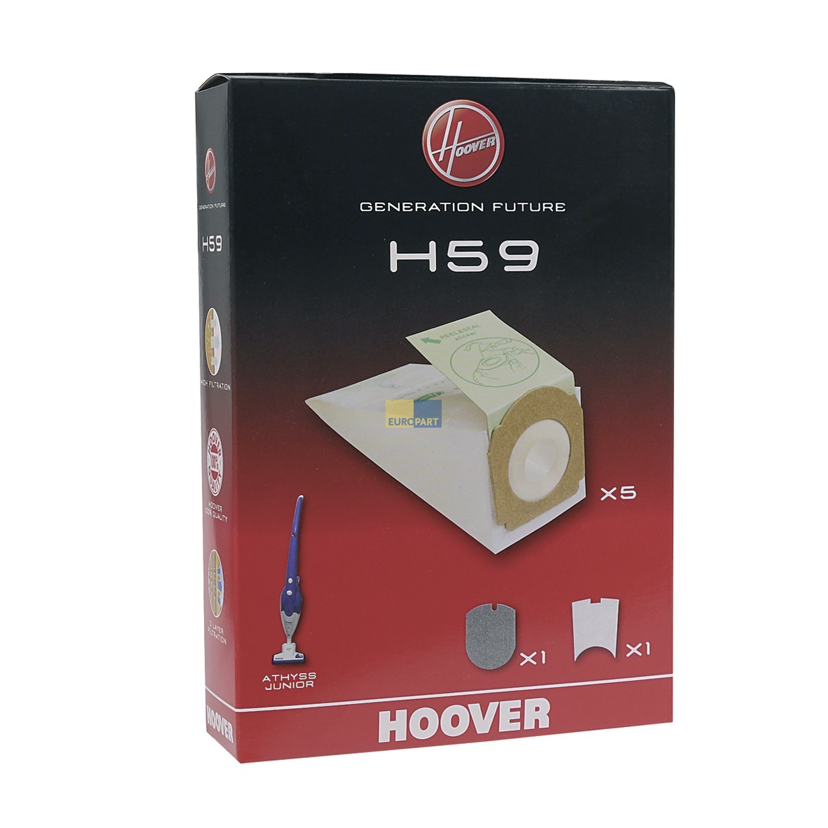 Filterbeutel HOOVER  H59 fr Staubsauger 5Stk (KD-35600279) unter Reinigen/Staubsauger/Filterbeutel und Halter