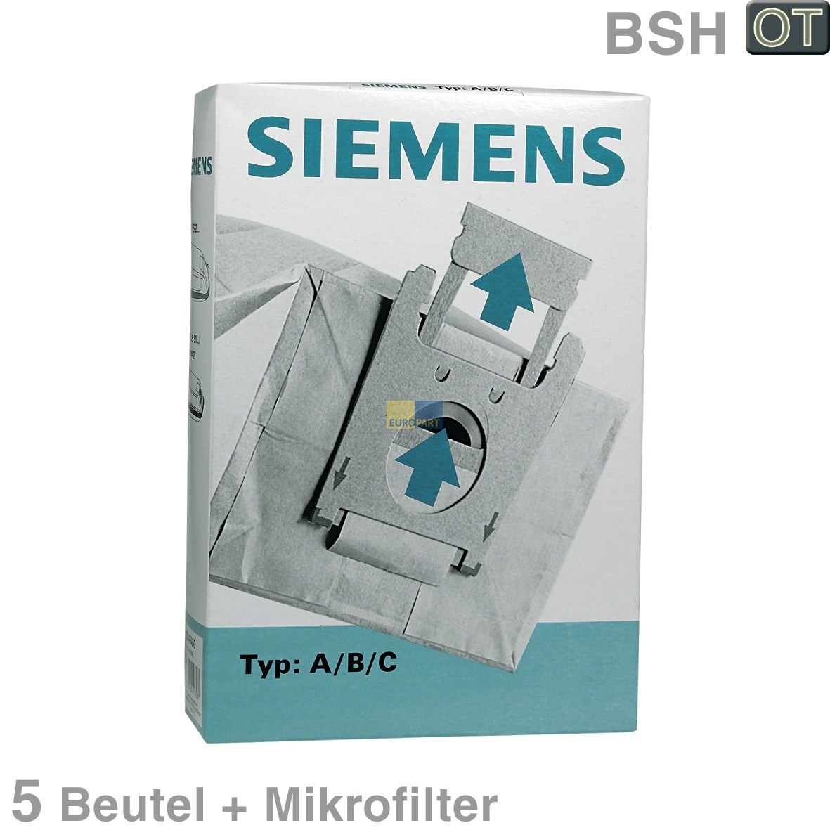 Filterbeutel Siemens Typ A-B-C BSH 00461409 5 Stk (KD-00461409) unter Reinigen/Staubsauger/Filterbeutel und Halter