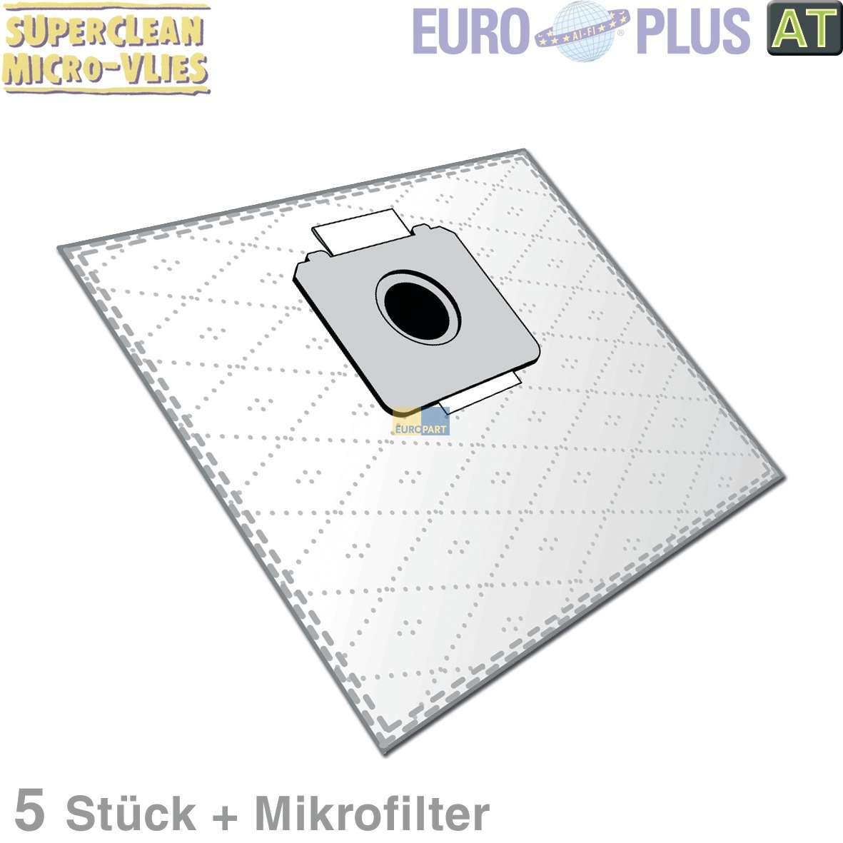 Filterbeutel Vlies Europlus A1016 u-a- wie AEG Gr-28 5Stk (KD-A1016MICROVLIES)