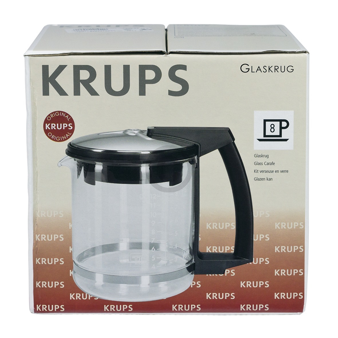 Glaskanne KRUPS  mit Filter und Deckel für Filterkaffeemaschine Druckbrühautomat (KD-F0464210F) unter Kaffee/Kaffeemaschine/Kaffeekanne