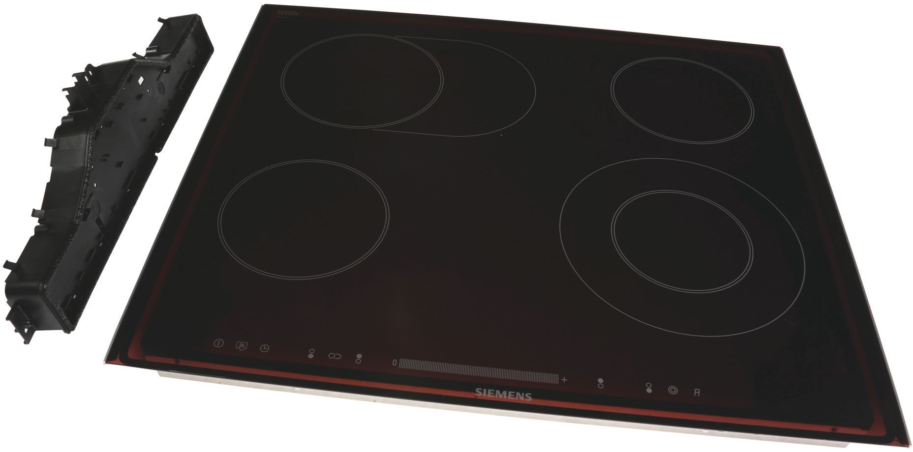 Glaskeramikfl�che Zierleisten l -r - Facette vorne- +Rastnasen (ws) 174959- +Erdungsklemme 611061  Glaskeramikfl�che Zierleisten l -r - Facette vorne- +Rastnasen (ws) 174959- +Erdungsklemme 611061 (BD-00682188)