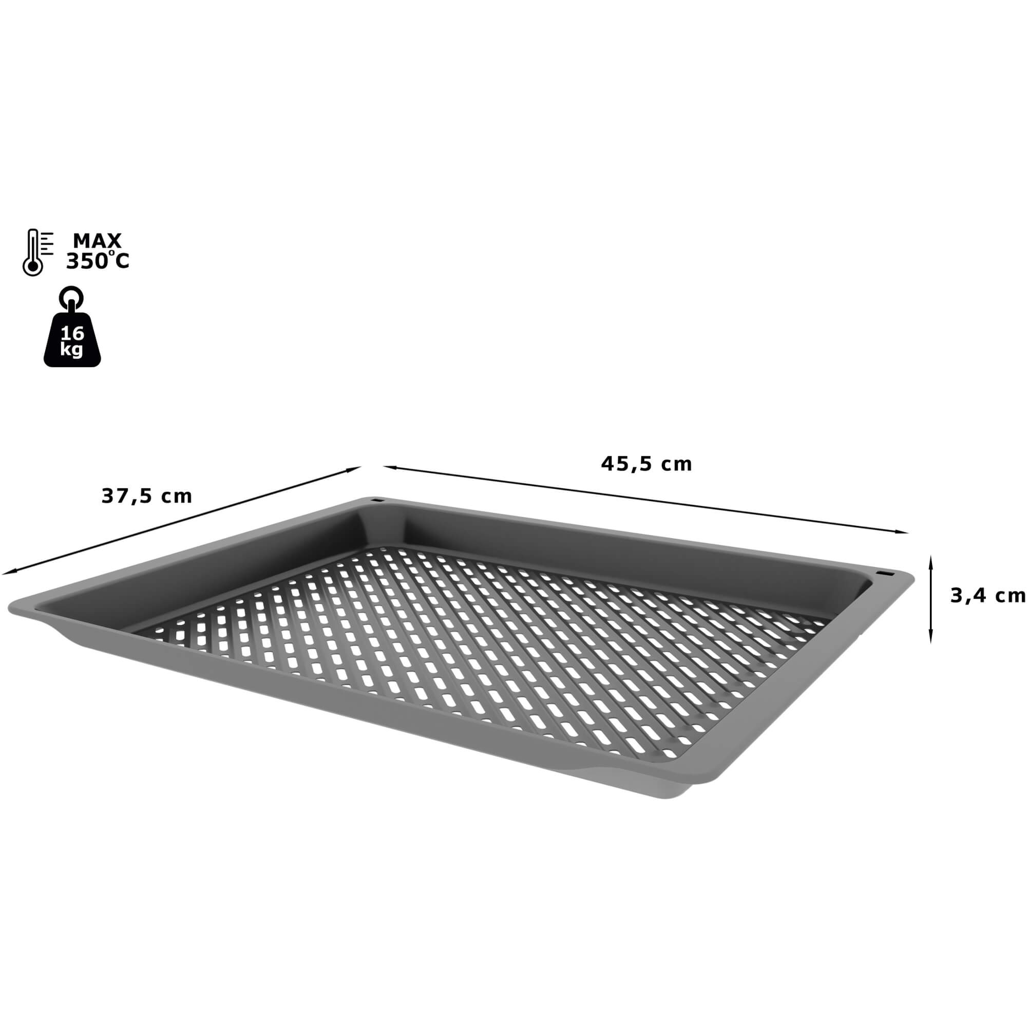 Grillblech Airfry-Pfanne 35 x 455 x 375 mm- Anthrazit emailliert (BD-17007163)