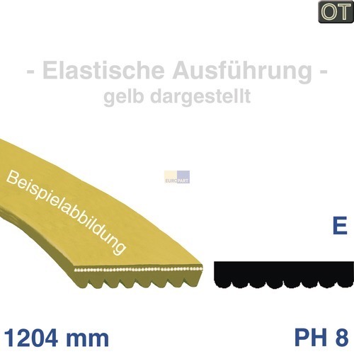 Keilrippenriemen 1204 PH 8 E Whirlpool 481235818167 Original (KD-481235818167)