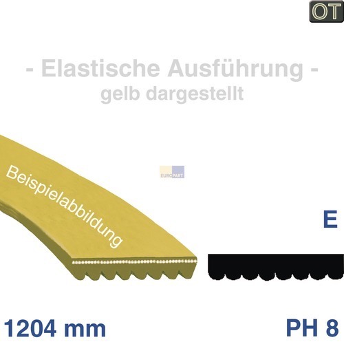 Keilrippenriemen 1204PH8E Whirlpool 481235818167 f�r Waschmaschine (EA-481235818167)
