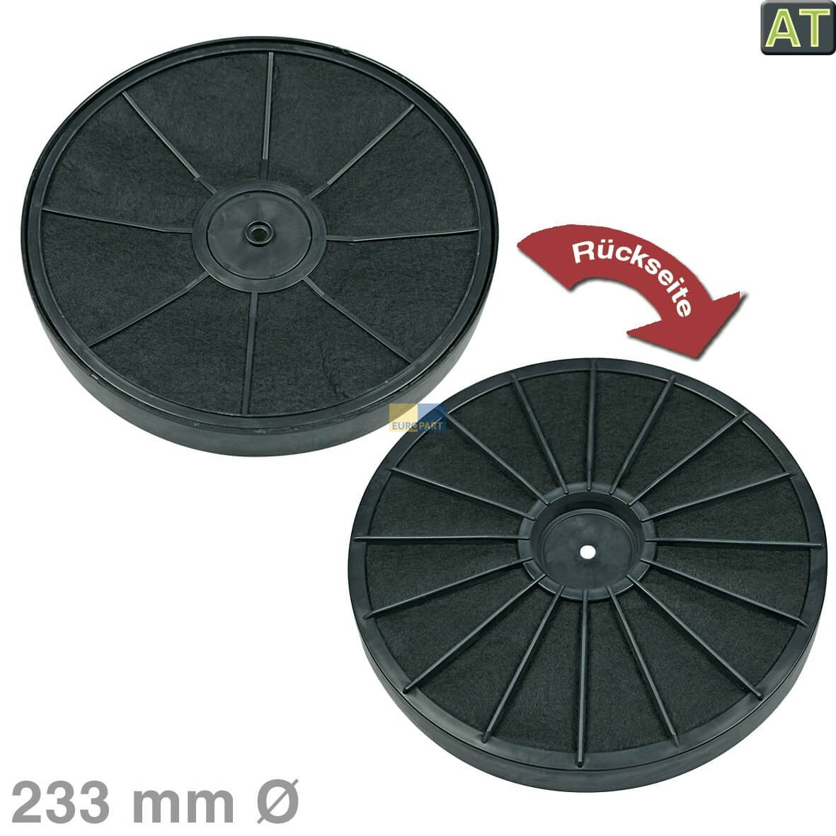 Kohlefilter EFF54 233mm- wie Electrolux 9029801512 MCFE42 f�r Dunstabzugshaube (KD-107980)