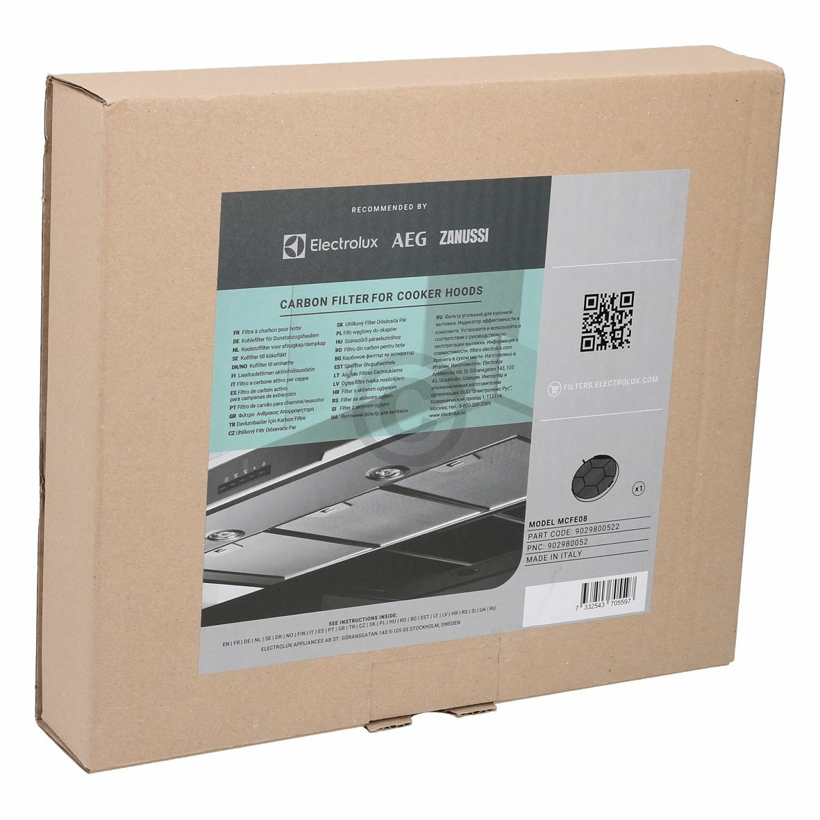 Kohlefilter Type28 Electrolux 902980052-2 MCFE08 240mm- f�r Dunstabzugshaube (EA-9029800522)