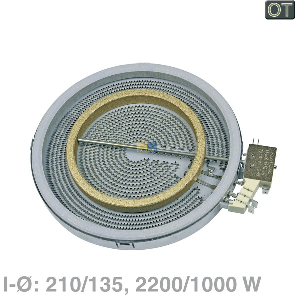 Strahlheizk�rper 2kreis 210-135mm BSH 00436626 EGO 10-51213-492 f�r Kochfeld (BD-00436626)