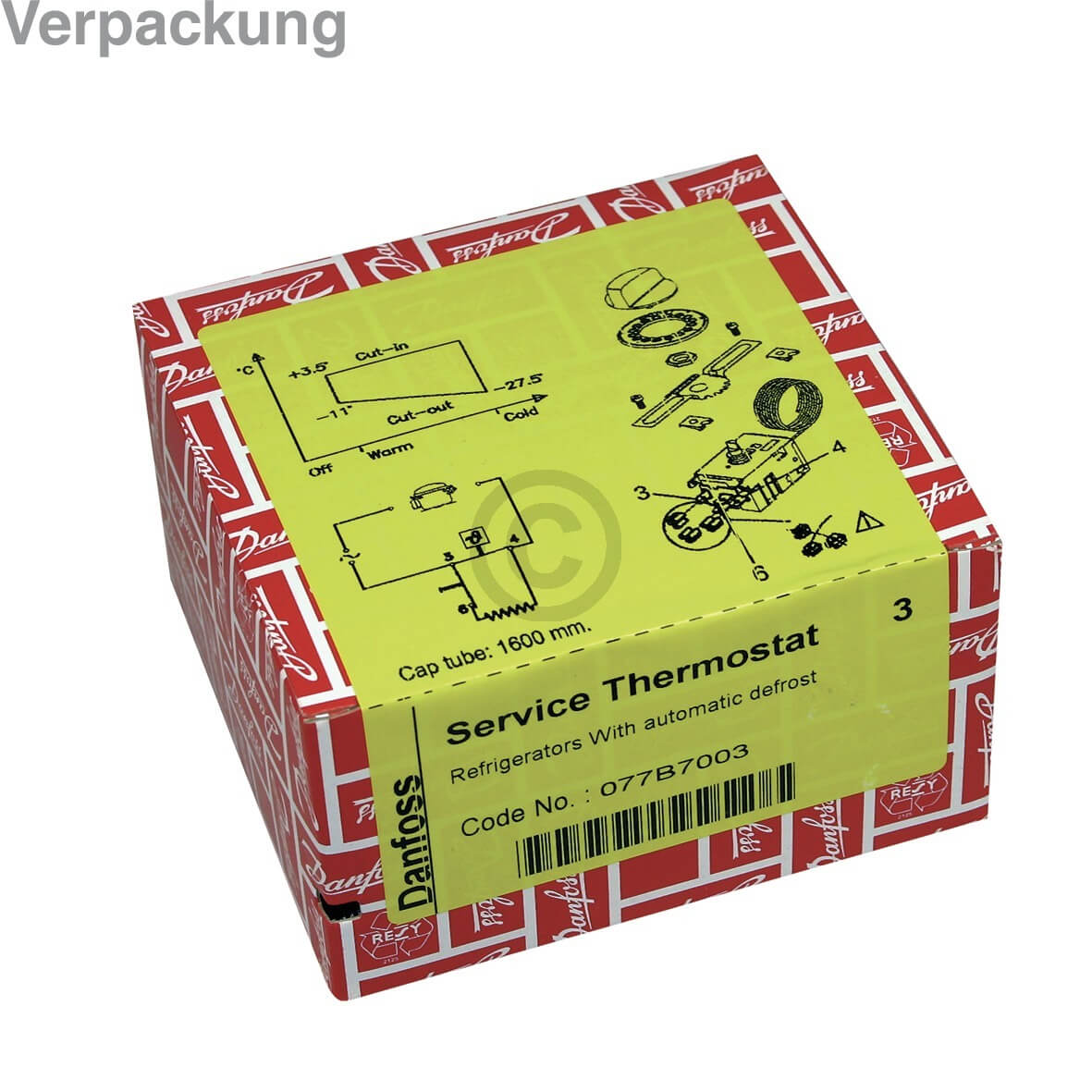 Thermostat Danfoss Nr-3  universal f�r K�hlschrank (077B7003)