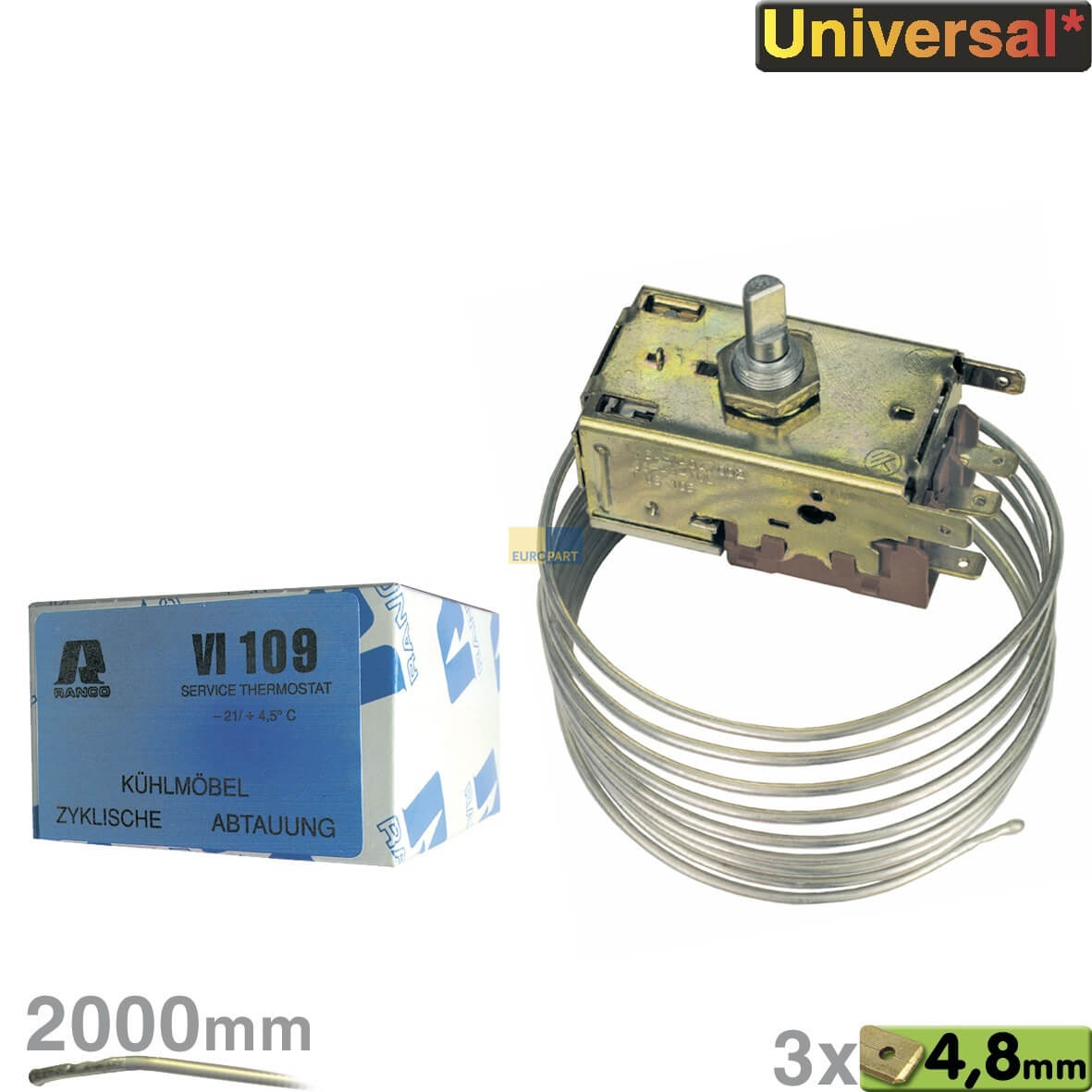 Thermostat Ranco VI109 K59-H1303 Universal f�r K�hlm�bel mit automatischer Abtauung (K59H1303002)