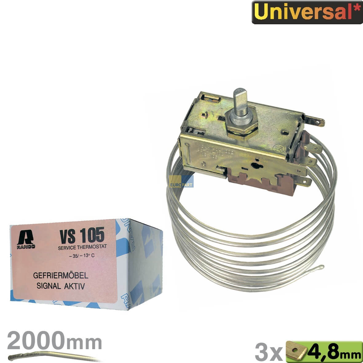 Thermostat Ranco VS105 K54-H1404 Universal f�r Gefrierm�bel mit aktivem Signal (K54H1404002)